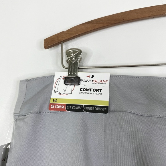 NWT Grand Slam Golf Shorts Gray Stretch Sz. 14 UPF 50 - Picture 6 of 9